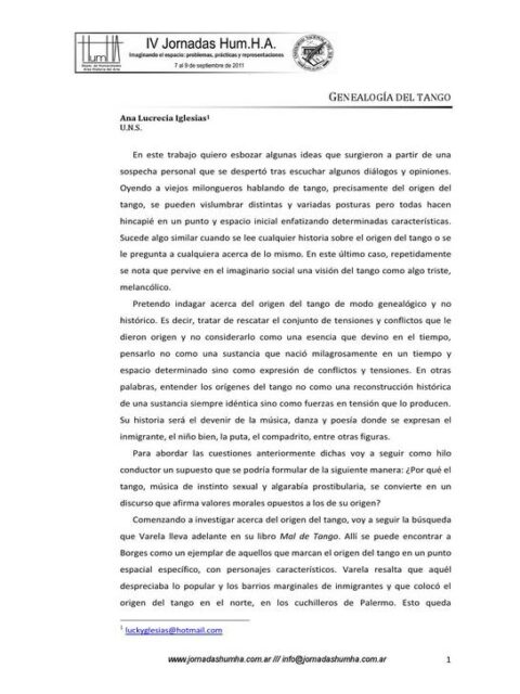 Genealogía del tango
