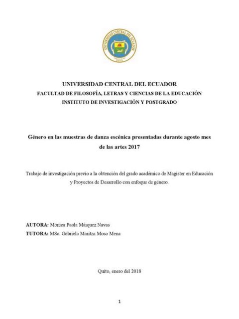 Género en las muestras de danza escénica
