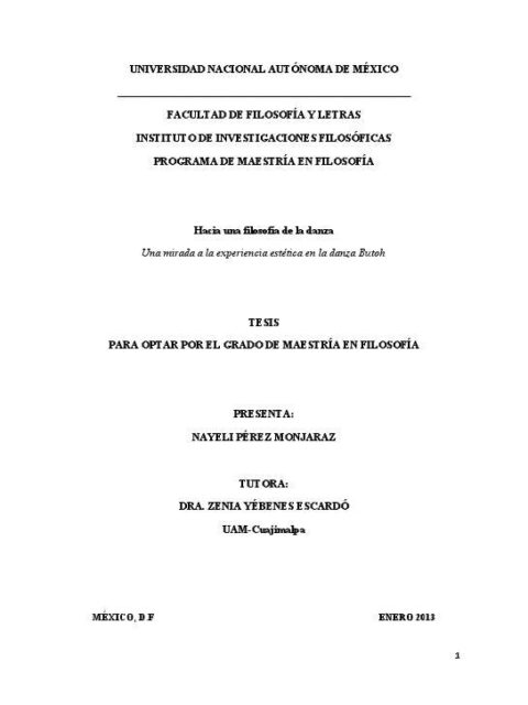 Hacia una filosofía de la danza