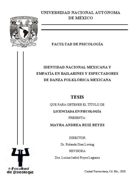 Identidad nacional mexicana y empatía en bailarines y espectadores de danza folklórica mexicana