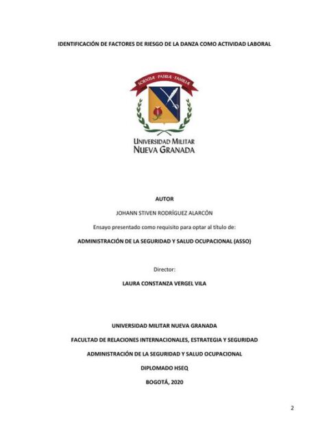 Identificación de factores de riesgo de la danza como actividad laboral