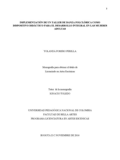 Implementación de un taller de danza folclórica como dispositivo didáctico para el desarrollo integral en las mujeres adultas