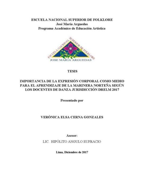 Importancia de la expresión corporal como medio para el aprendizaje de la Marinera Norteña
