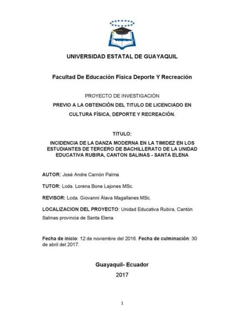 Incidencia de la danza moderna en la timidez en los estudiantes