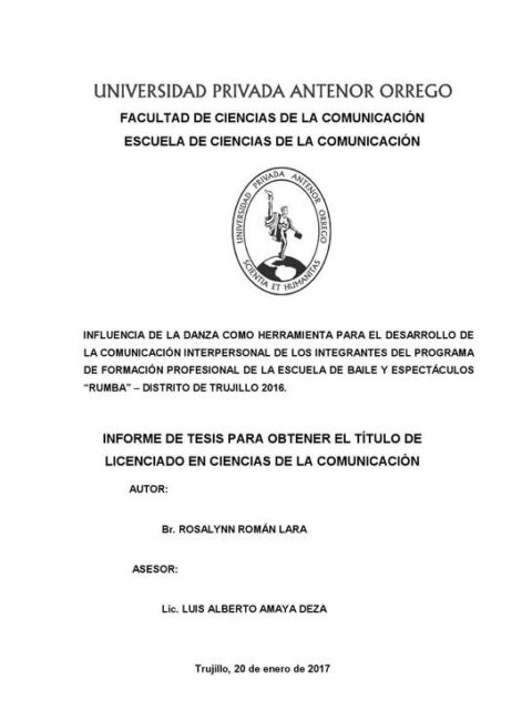 Influencia de la danza como herramienta para el desarrollo de la comunicación interpersonal