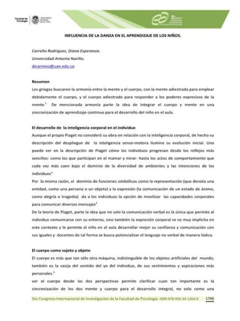 Influencia de la danza en el aprendizaje de los niños