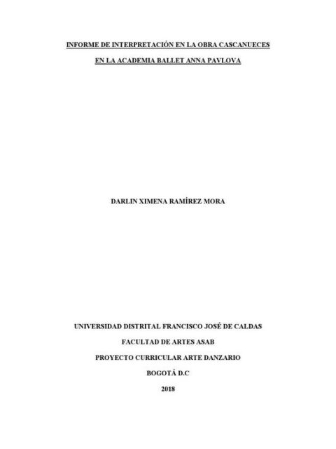 Informe de Interpretación en la obra Cascanueces