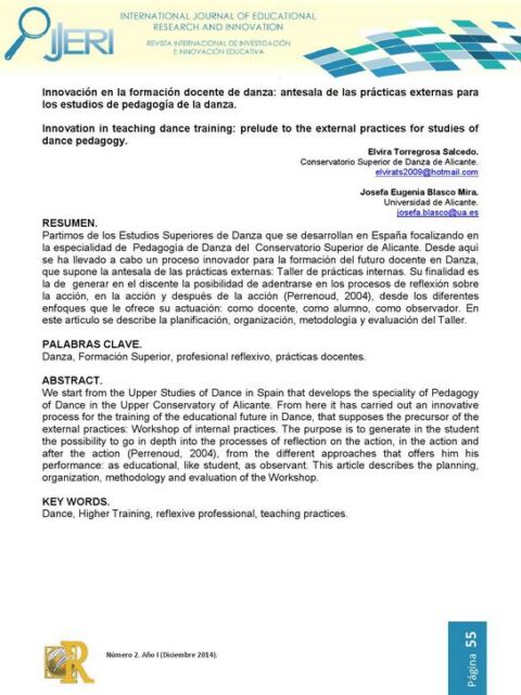 Innovación en la formación docente de danza