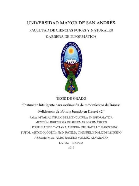 Instructor Inteligente para evaluación de movimientos de Danzas Folklóricas de Bolivia