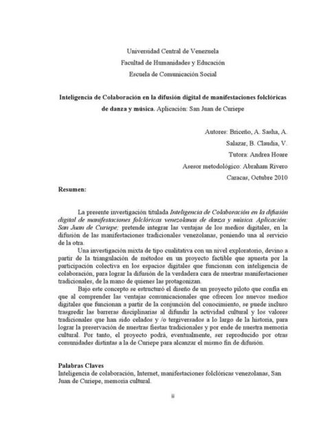 Inteligencia de Colaboración en la difusión digital de manifestaciones folclóricas de danza y música