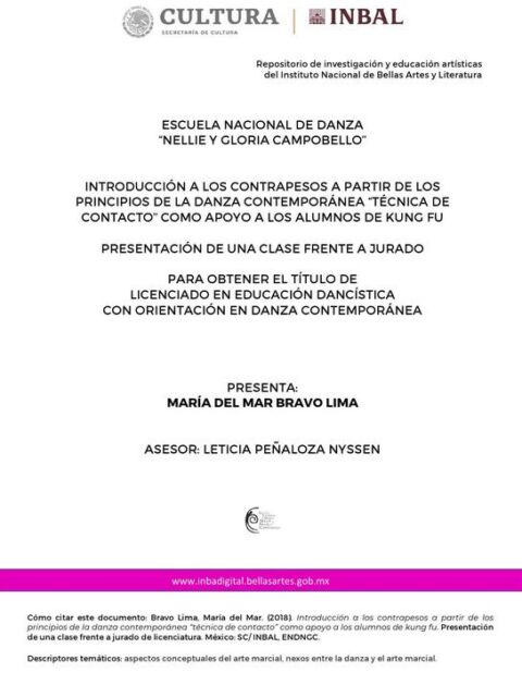 Introducción a los contrapesos a partir de los principios de la danza contemporánea
