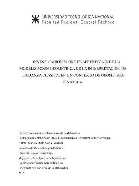 Investigación sobre el aprendizaje de la modelización geométrica de la interpretación de la danza clásica