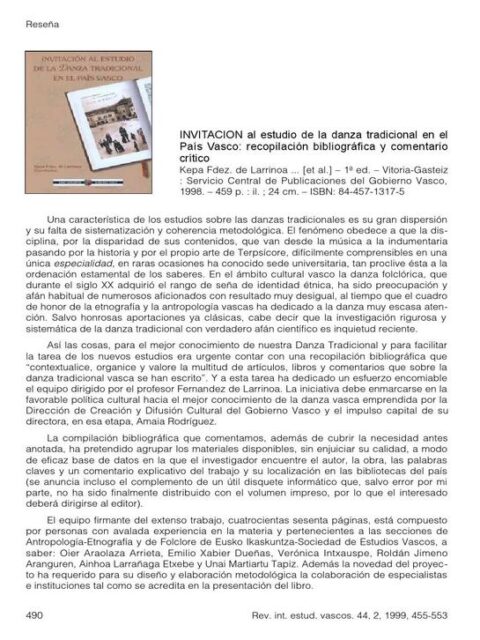Invitación al estudio de la danza tradicional en el País Vasco