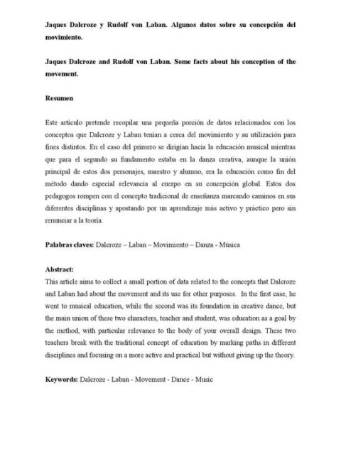 Jaques Dalcroze y Rudolf von Laban