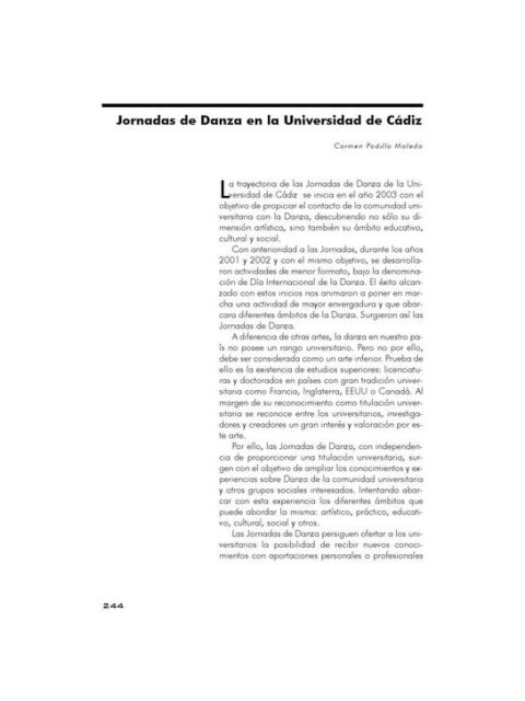 Jornadas de danza de la Universidad de Cádiz