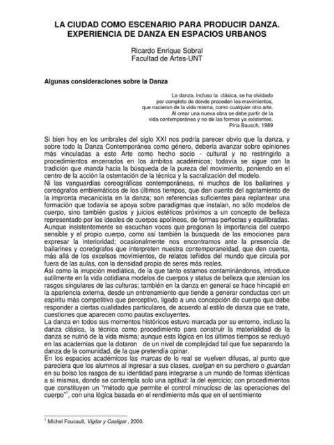 La ciudad como escenario para producir danza