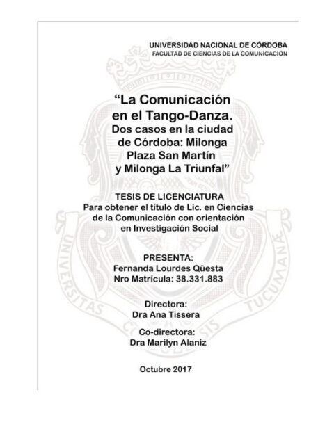La Comunicación en el tango-danza Dos casos en la ciudad de Córdoba