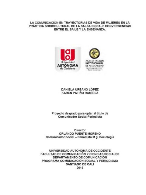La comunicación en trayectorias de vida de mujeres en la práctica sociocultural de la salsa en Cali