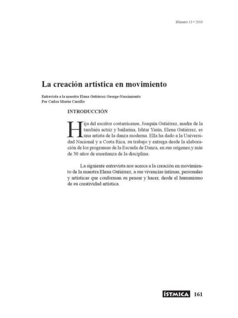La creación artística en movimiento