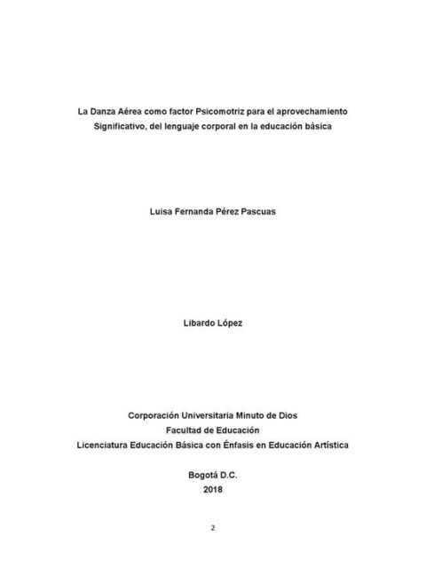 La Danza Aérea como factor Psicomotriz para el aprovechamiento significativo del lenguaje corporal en la educación básica