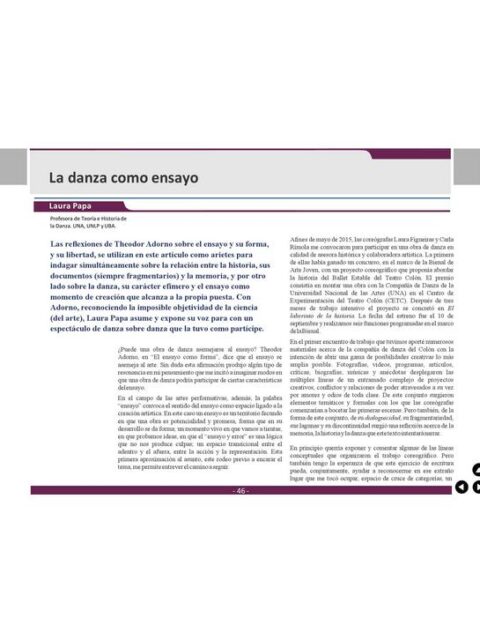 La danza como ensayo