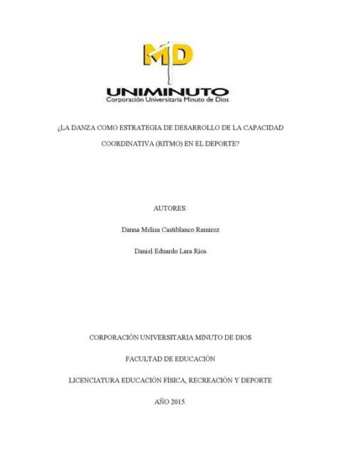 ¿La danza cómo estrategia de desarrollo de la capacidad coordinativa (ritmo) en el deporte?