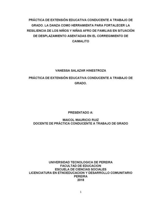 La danza como herramienta para fortalecer la resiliencia de los niños y niñas afro