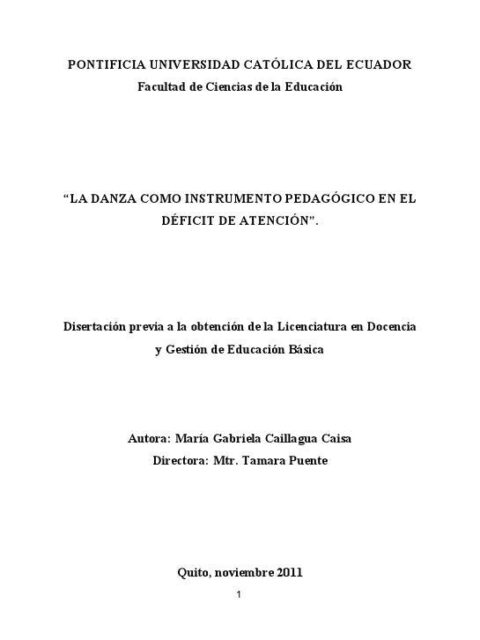 La danza como instrumento pedagógico en el déficit de atención