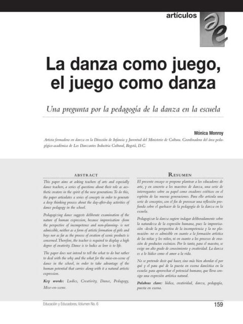La danza como juego, el juego como danza