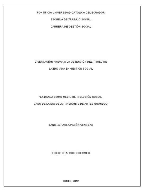 La danza como medio de inclusión social Caso de la Escuela Itinerante de Artes Guandul