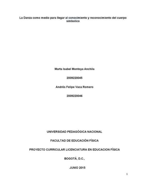 La danza como medio para llegar al conocimiento y reconocimiento del cuerpo simbólico
