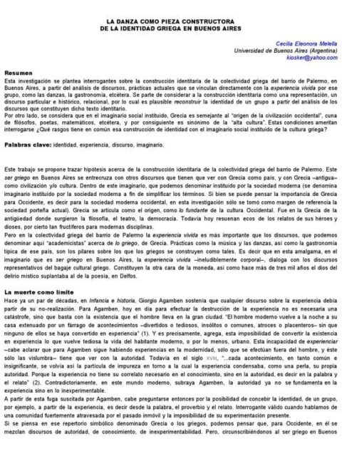 La danza como pieza constructora de la identidad griega en Buenos Aires