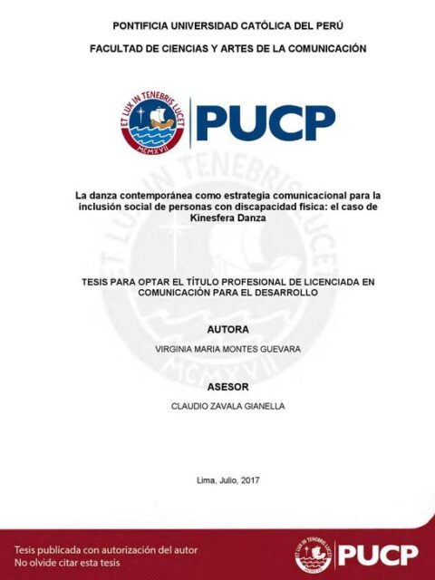 La danza contemporánea como estrategia comunicacional para la inclusión social de personas con discapacidad física