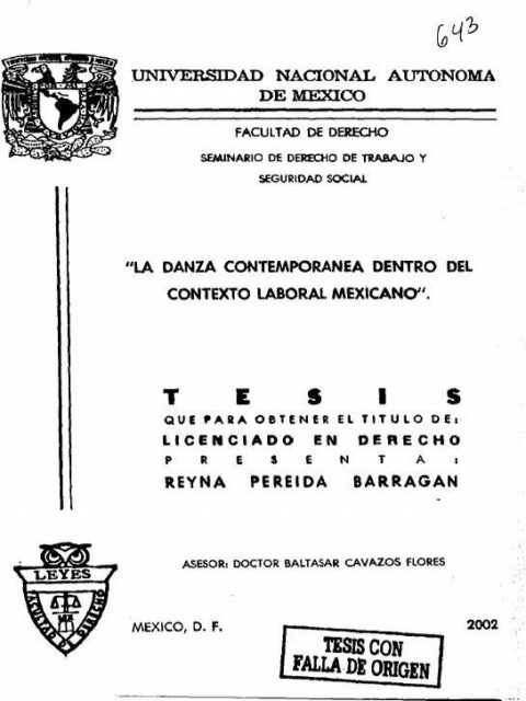 La danza contemporanea dentro del contexto laboral mexicano