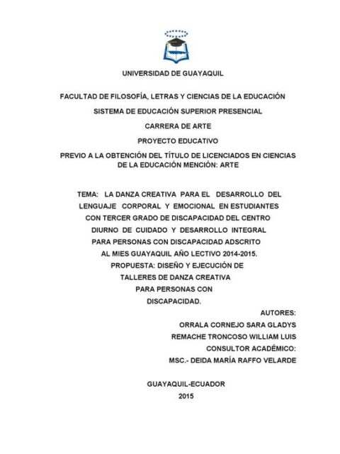 La danza creativa para el desarrollo del lenguaje corporal y emocional en estudiantes con tercer grado de discapacidad