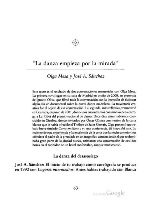 La danza empieza por la mirada