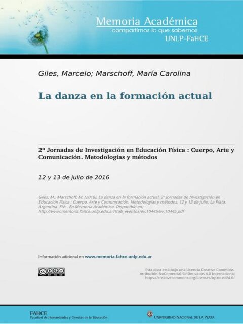La danza en la formación actual