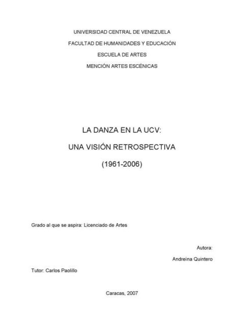 La Danza en la UCV