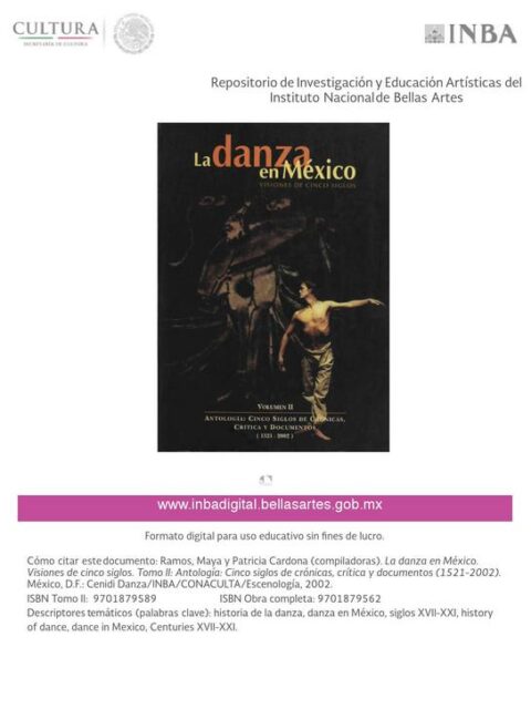 La danza en México Tomo 2 “Visiones de cinco siglos”