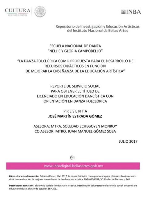 La danza folclórica como propuesta para el desarrollo de recursos didácticos