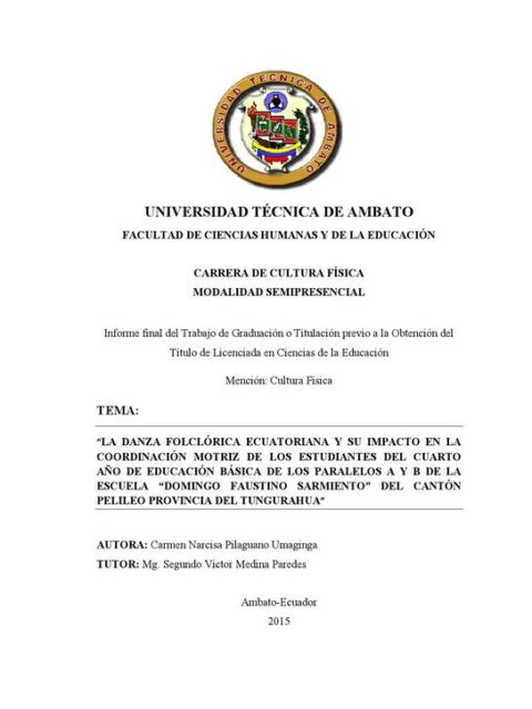 La danza folclórica ecuatoriana y su impacto en la coordinación motriz