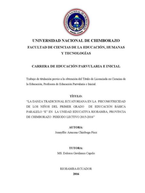 La danza tradicional ecuatoriana en la psicomotricidad de los niños del primer grado de educación básica
