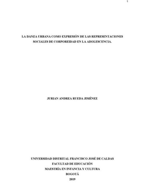 La danza urbana como expresión de las representaciones sociales de corporeidad en la adolescencia