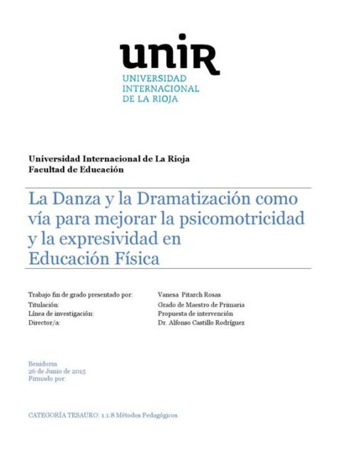 La Danza y la Dramatización