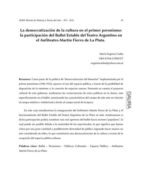 La democratización de la cultura en el primer peronismo