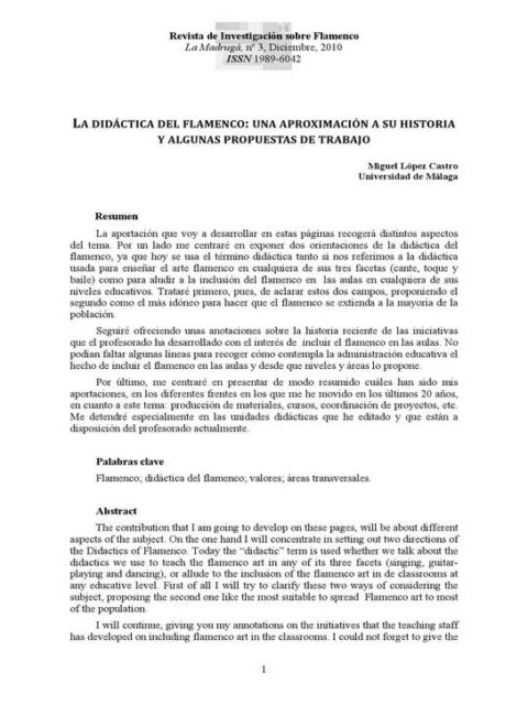 La didáctica del flamenco