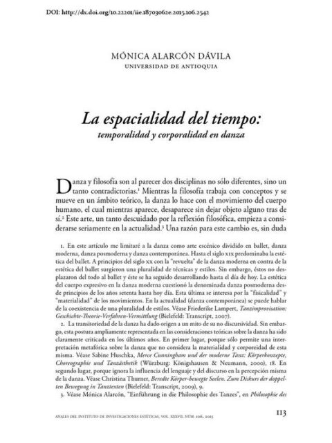 La espacialidad del tiempo