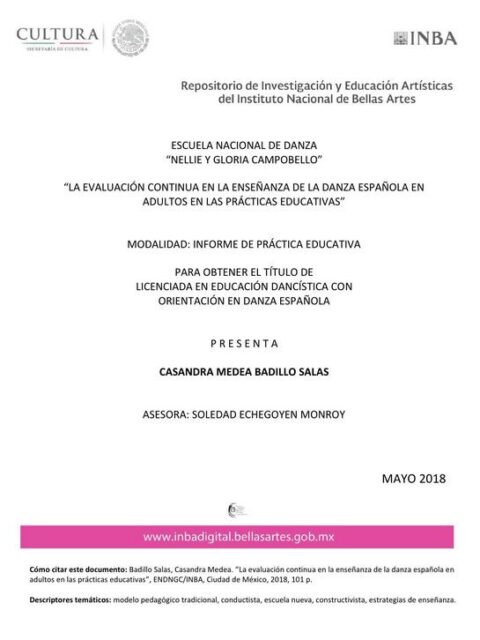 La evaluación continua en la enseñanza de la danza española