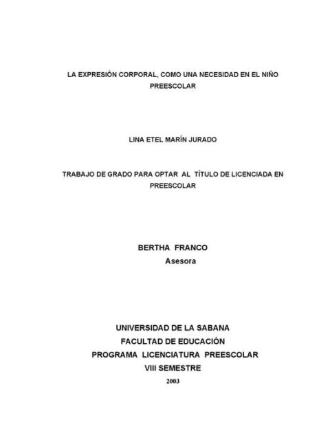 La expresión corporal como una necesidad en el niño preescolar