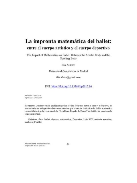 La impronta matemática del ballet
